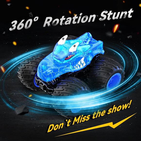 2.4GHz Remote Control Monster Truck Toy with Light Spray RC Car for Kids Boys - Picture 4 of 6